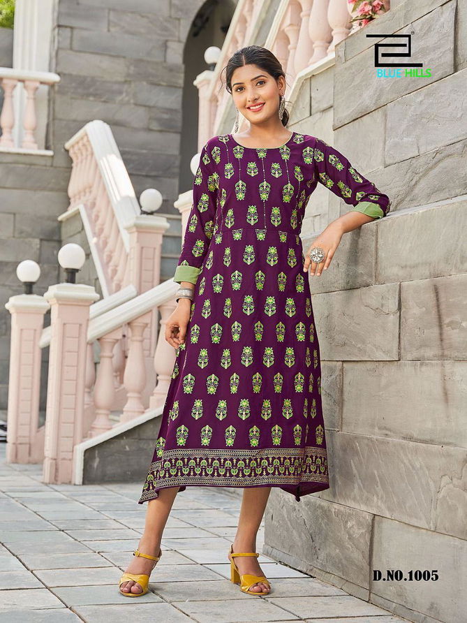 Blue Hills Grapes 1 Ethnic Wear Wholesale Designer Kurti sCollection
